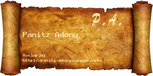 Panitz Adony névjegykártya